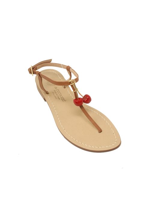 Capri sandals with jeweled cherries Da Costanzo | CHERRYSANDALSCUOIO